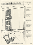 212050 Plattegrond van het klaustraal herenhuis met bijgebouwen en terreinen, gelegen tussen de Voorstraat en het ...